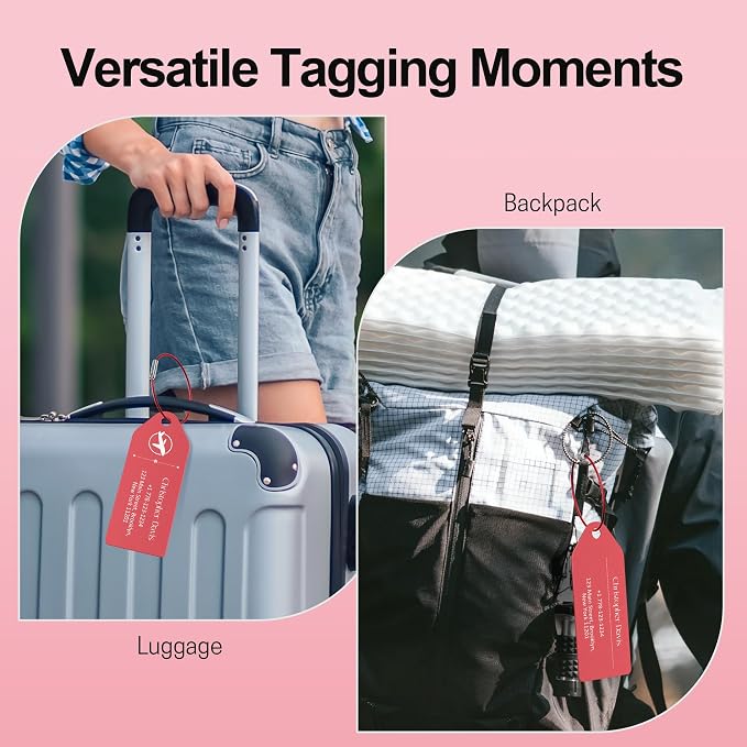 4 PCS Personalized Metal Luggage Tag – Personalized Engraved Suitcase Tag - Image 7