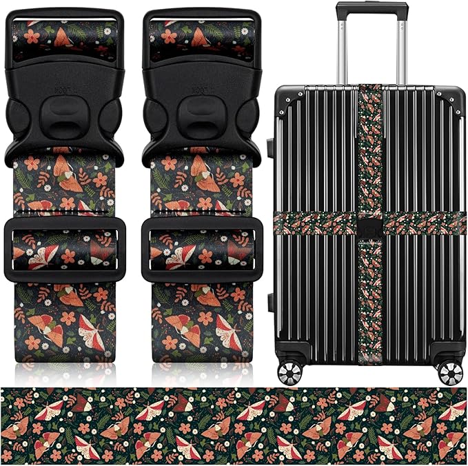 2 Pack Luggage Straps for Suitcases, Adjustable Travel Belt by ZHOMA