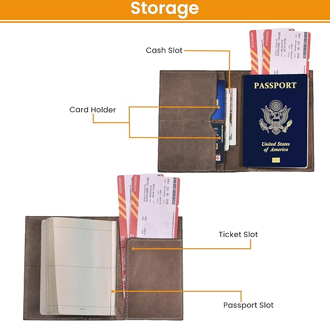 LEATHER VILLAGE Leather Passport Holder Cover – Travel Wallet - Image 2