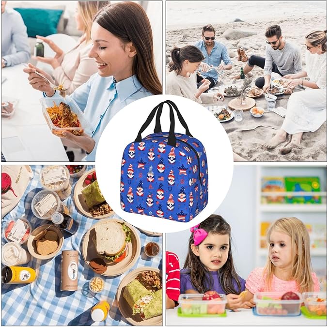 American Gnome Patriotic Lunch Box 4th of July Memorial Day Lunch Bag Insulated - Image 5