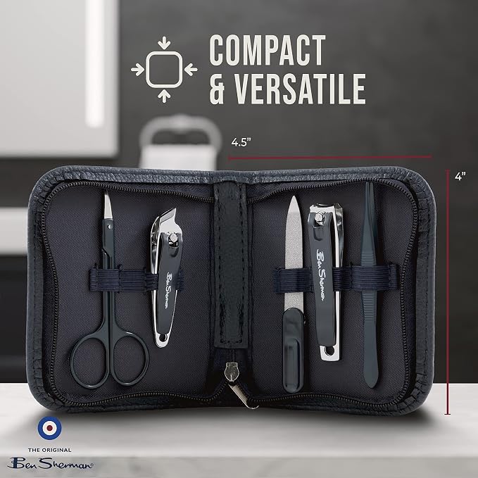 Ben Sherman Nail Clippers for Men Travel Size Nail Clipper Set, Tweezers and - Image 4
