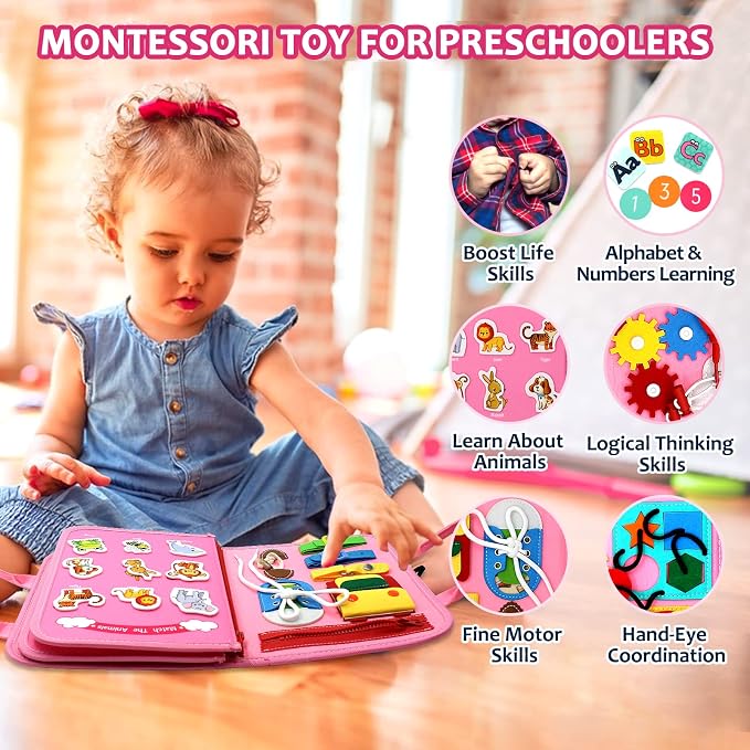 Qizfun Busy Board Montessori Toy - Image 2