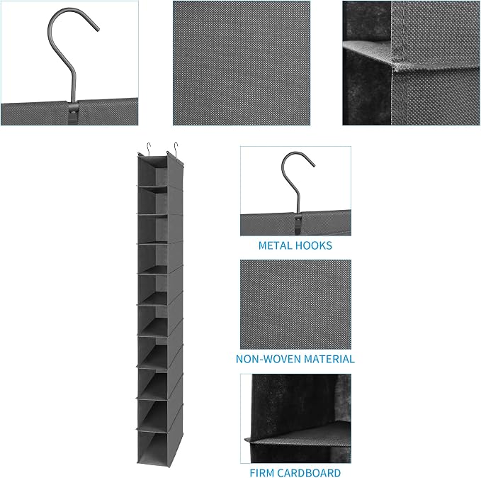 MAX Houser 10-Shelf Hanging Shoe Shelf Organizer, Hanging Shoe Storage - Image 5