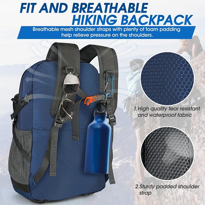 IGOLUMON Hiking Backpack 40L Packable Lightweight Camping Backpack Men Women - Image 3