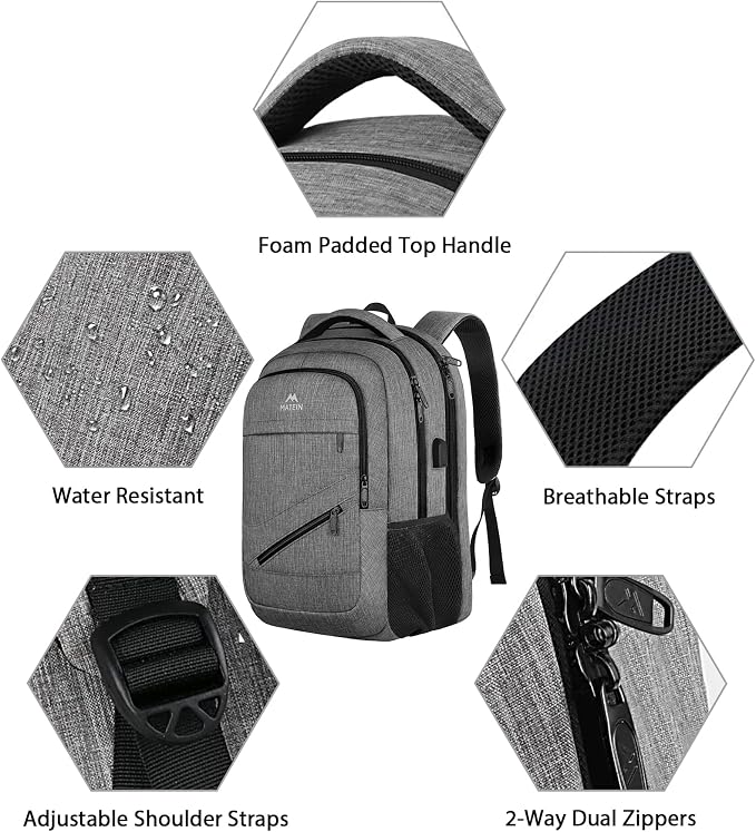 MATEIN Travel Laptop Backpack, 17 Inch Work TSA Approved Carry on Backpack - Image 6