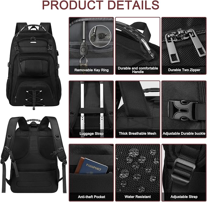 Extra Large Laptop Backpack for Travel, College & Work, TSA Friendly Commuter - Image 5
