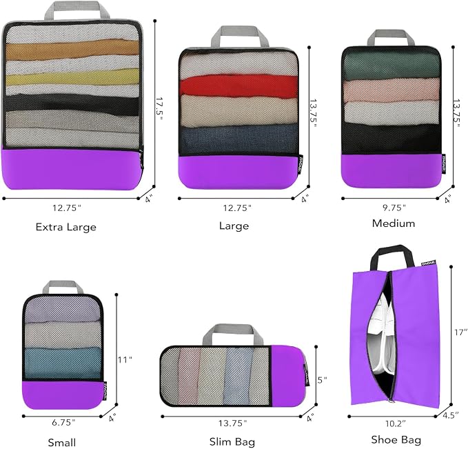 BAGAIL 4 Set/6 Set/8 Set Compression Packing Cubes Travel Accessories - Image 2