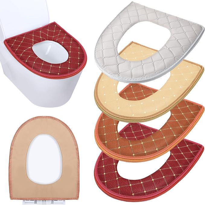 Riakrum 4 Pcs Toilet Seat Covers Pads by Riakrum