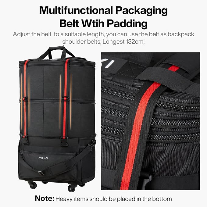 mixi Travel Bag with Wheels Expandable Foldable Luggage Bag Collapsible Rolling - Image 3