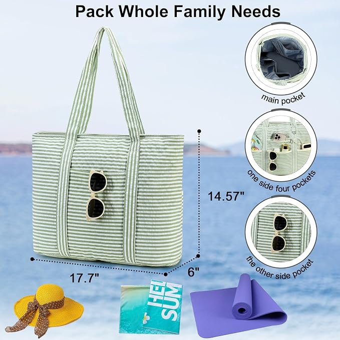 LEDAOU Beach Bags for Women, Beach Bags Waterproof Sandproof, Packable Beach - Image 8