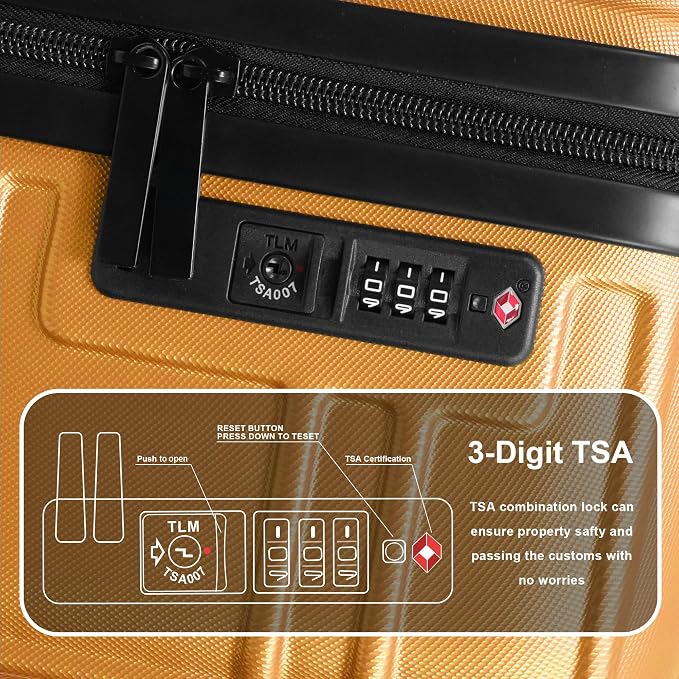 Luggage Sets 4 Piece, ABS PC Lightweight Suitcases - Image 3