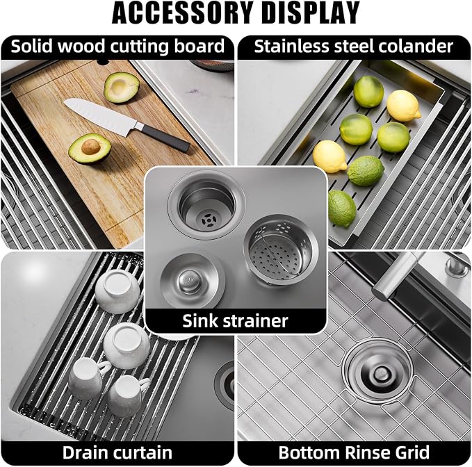 Undermount Kitchen Sink Stainless Steel 32x19 - Image 6