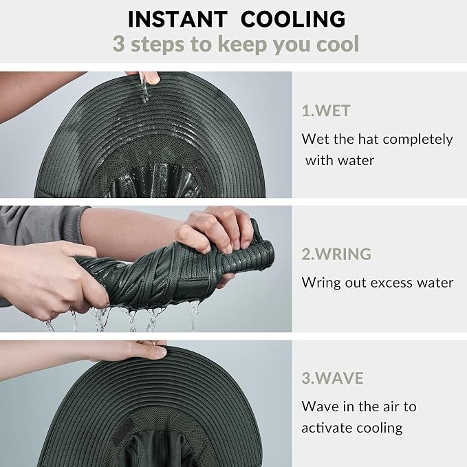 Sukeen Cooling Sun Hat for Men Women UPF50+ Wide Brim Fishing Hat - Image 3