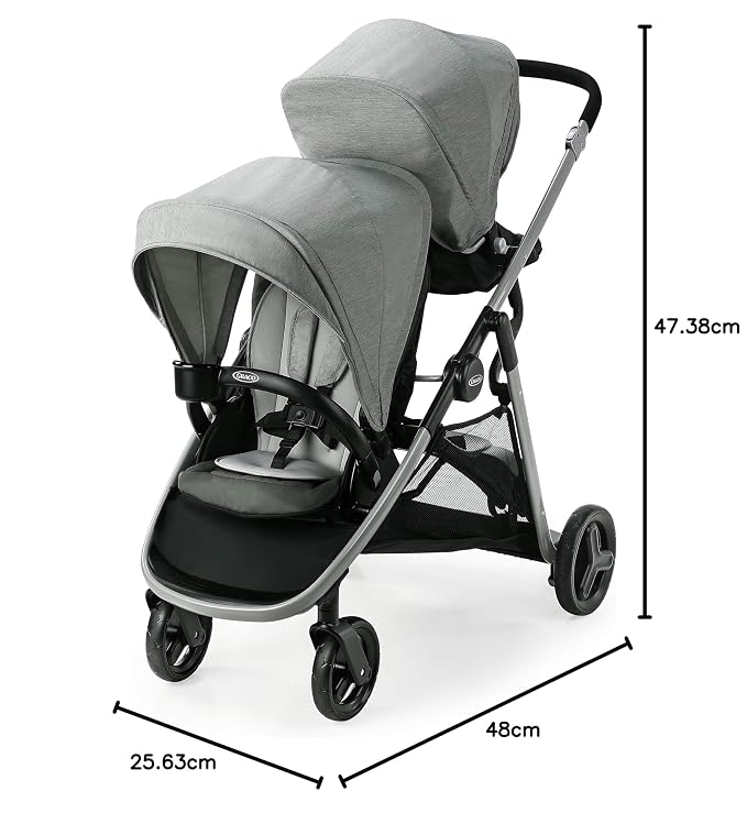 Graco Ready2Grow LX 2.0 Double Stroller Features Bench Seat and Standing - Image 10