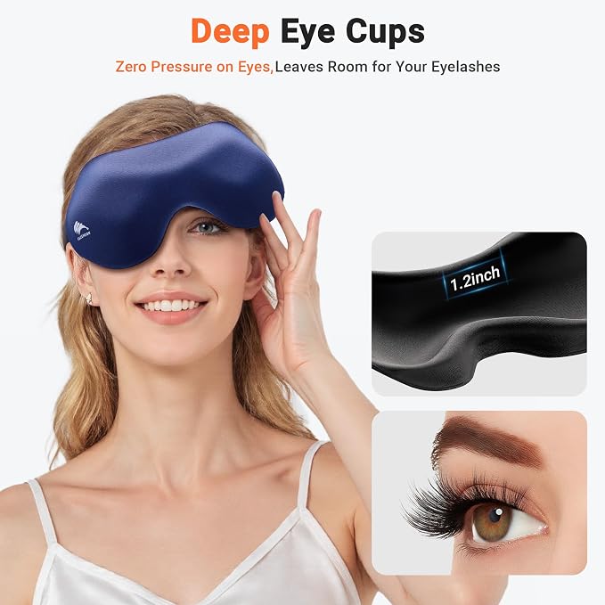Eye Masks for Sleep Light Blocking: Lightweight 3D Contoured Eye Mask for Lash - Image 4