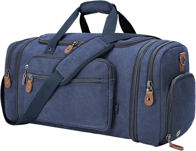 Gonex Canvas Duffle Bag 60L Travel Duffel Overnight Weekend Bag by Gonex