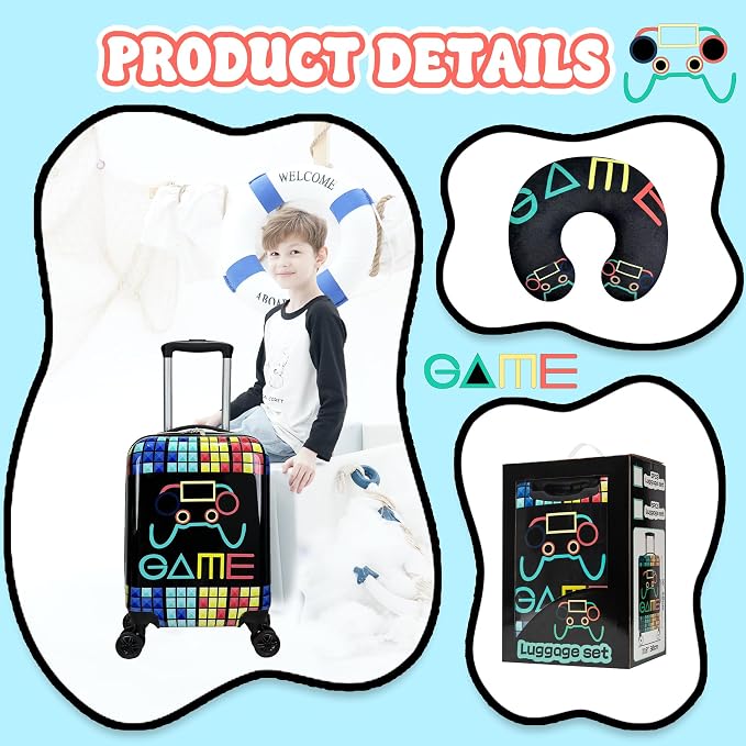 Kids Suitcase Set for Boys Hardside Luggage - Image 4