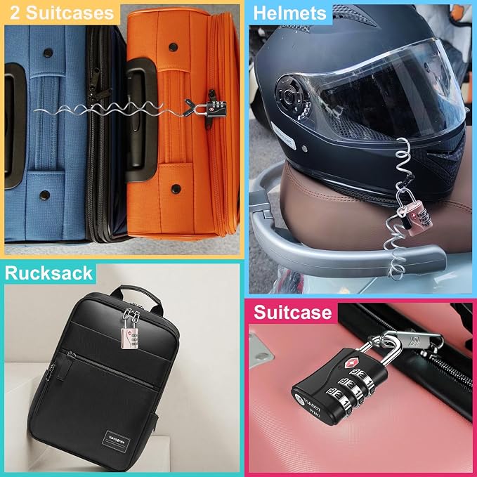 ZHEGE TSA Approved Locks, Luggage Locks, 3 Dial TSA Lock - Image 6