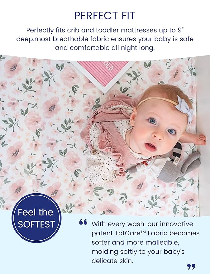 TotAha Premium Stretchy Crib Sheets-Hypoallergenic, Silky Comfort, Buttery Soft - Image 3