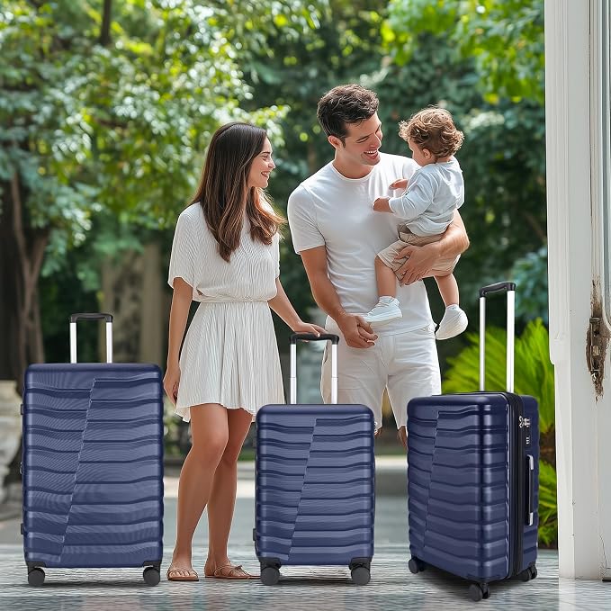 Lightweight Luggage with Spinner Wheels & YKK Zipper, 3-Piece Suitcase ABS+PC - Image 9