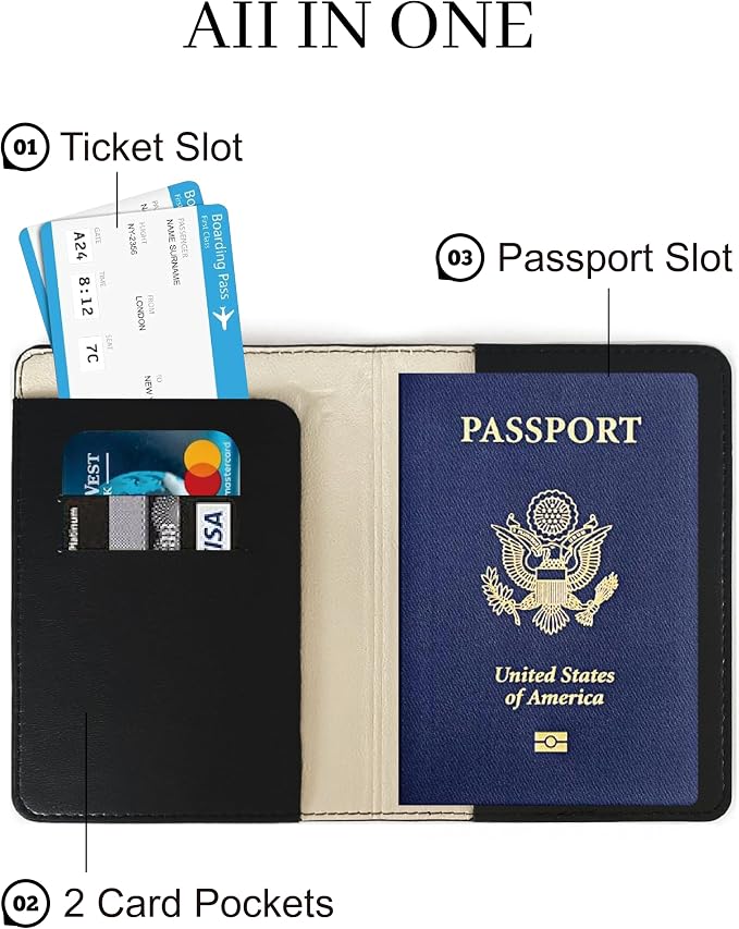Passport Holder for Travel Essentials, RFID Blocking Passport Cover Case for - Image 4