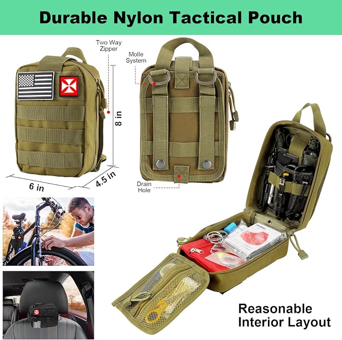 Survival Kit 256 in 1, First Aid Kit Survival Gear Tools Trauma Kit - Image 2