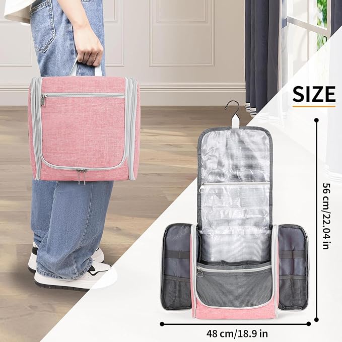 Della Gao Big Capacity Portable Travel Hanging Toiletry Bag Men and Women - Image 6