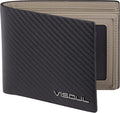 VISOUL Mens Carbon Fiber Leather Bifold Wallet by VISOUL