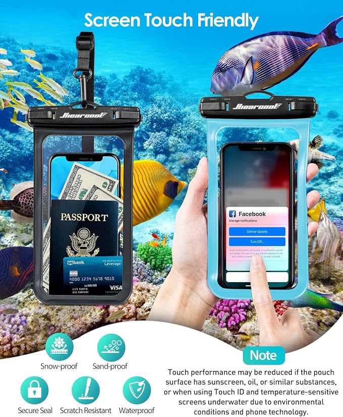 Hiearcool Universal Waterproof Case, Waterproof Phone Pouch Compatible - Image 6