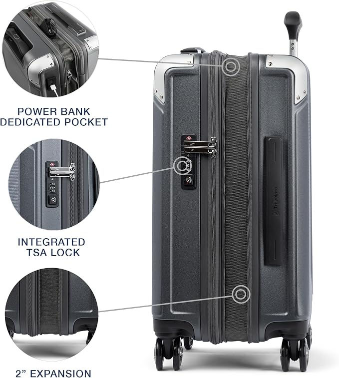 Travelpro Platinum Elite Hardside Expandable Carry on Luggage, 8 Wheel Spinner - Image 3