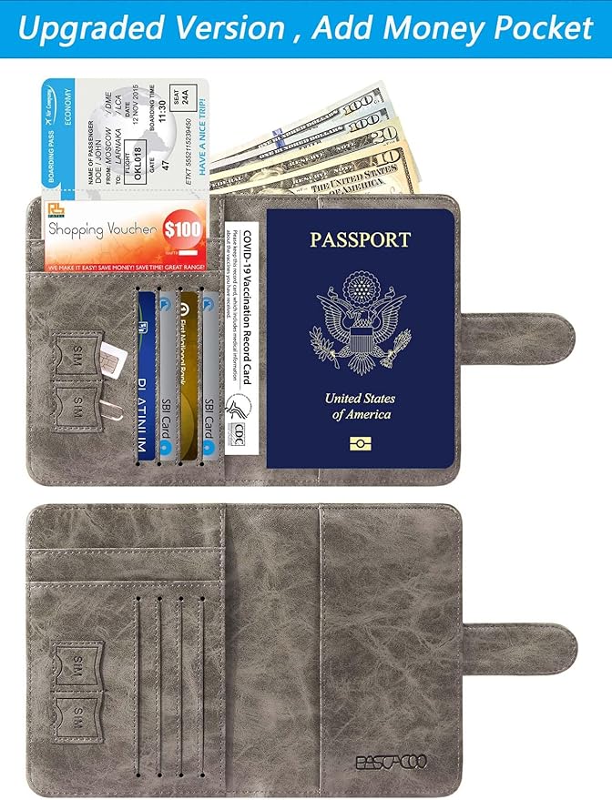 Passport Holder Cover Wallet RFID Blocking Leather Card Case Travel Accessories - Image 3