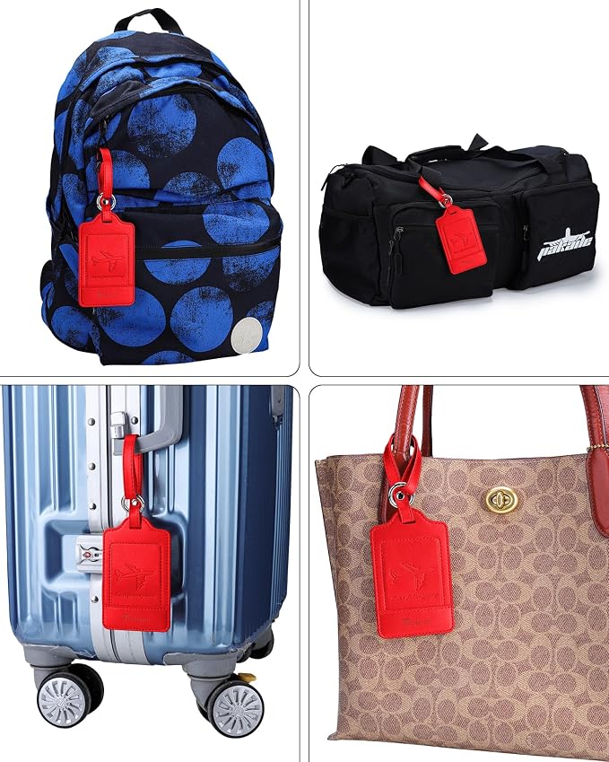 Teskyer Luggage Tags, 3 Pack Premium PU Leather Luggage Tags - Image 8