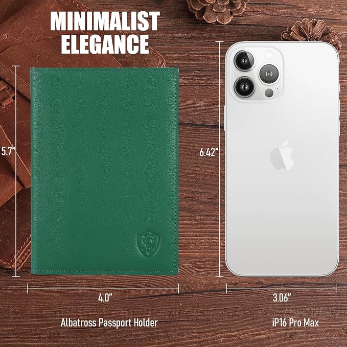 STAR VISTA Albatross Leather Travel Passport Holder, Minimalist Design - Image 7