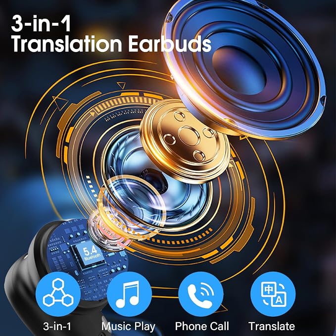 AI Language Translator Earbuds Real Time, 164 Language/6 Translation Modes - Image 5