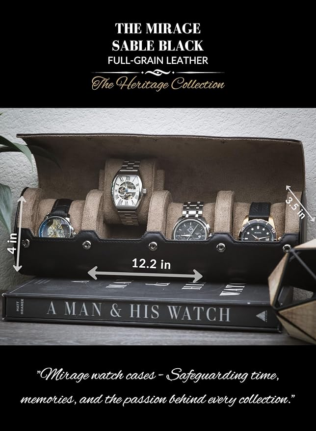 Watch Roll Travel Case 4 slots – Leather Watch Case Storage - Image 4