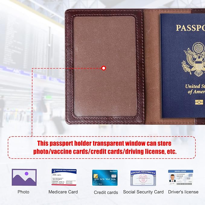 TIGARI Passport Holder for Travel Women Men, PU Leather Passport Wallet Cover - Image 2