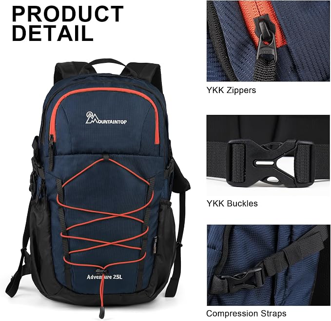 MOUNTAINTOP Hiking Backpack, 25L Camping Backpack, Men Women Hiking Daypack - Image 4