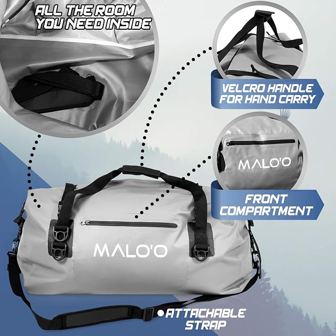 Malo'o Waterproof Dry Bag Duffel 40L/60L/100L, Roll Top Duffel Keeps Gear Dry - Image 4