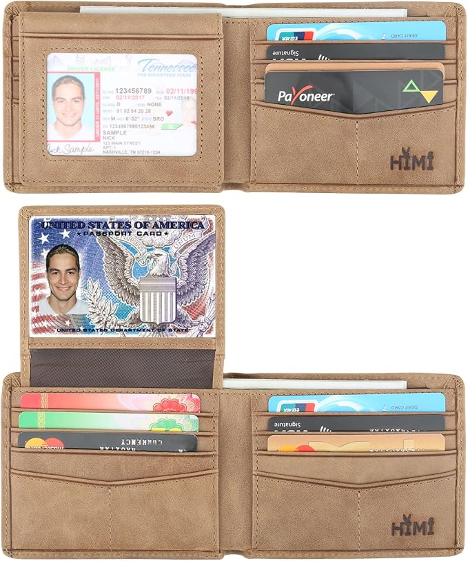 Wallet for Men-Genuine Leather RFID Blocking Bifold Stylish Wallet by WelcometoHIMI