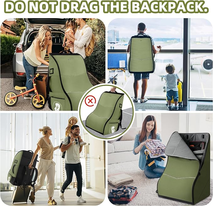Padded Car Seat Travel Bag for Airplane – Waterproof Heavy Duty Carseat - Image 5