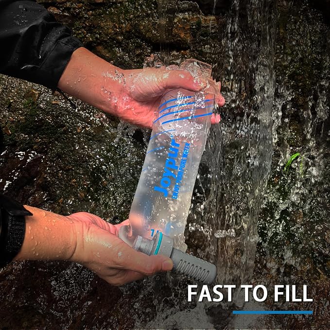 Collapsible Water Bottle with Filter - 1L Squeeze Water Filtered Bottle Camping - Image 4