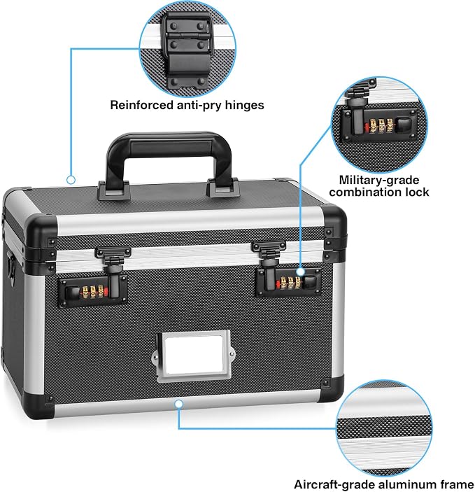 13.4 x 8 x 8.7 Inch Lockable Storage Box - Image 2