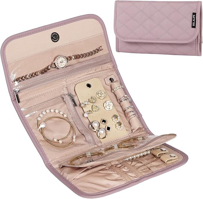 BELALIFE Travel Jewelry Case Organizer, Foldable Storage Roll by BELALIFE