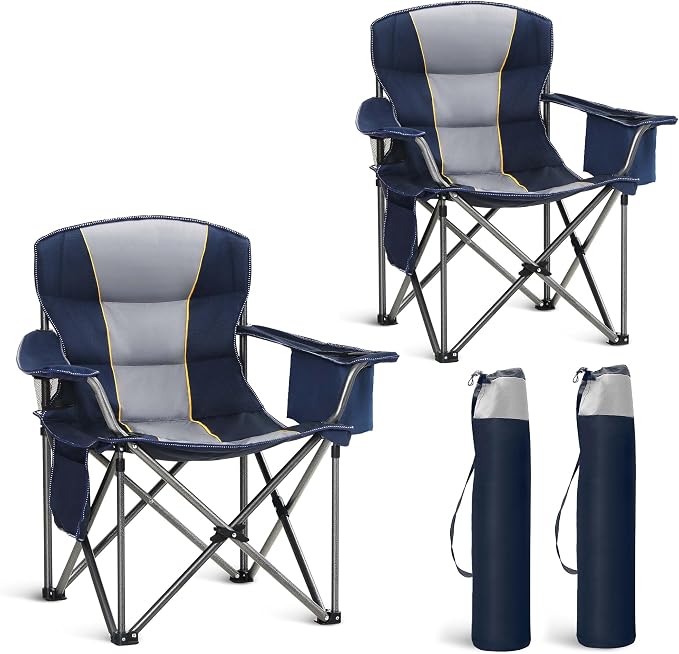 HIGH POINT SPORTS Oversized Portable Camping Folding Chair, Heavy Duty Portable by HIGHPOINTSPORTS