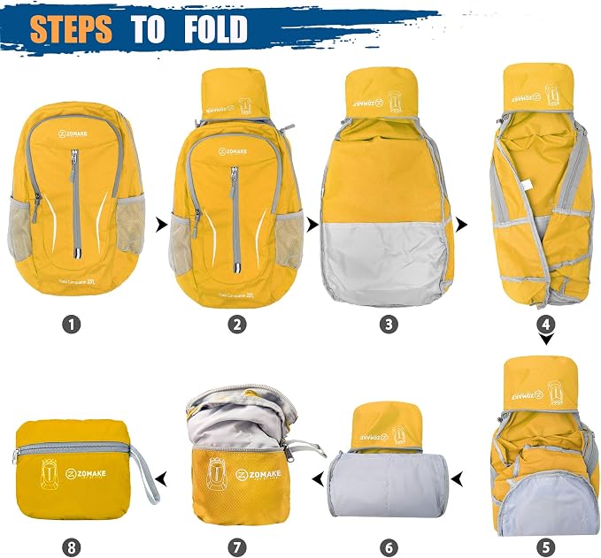 ZOMAKE Ultra Lightweight Packable Backpack 25L, Foldable Hiking Backpacks Water - Image 6