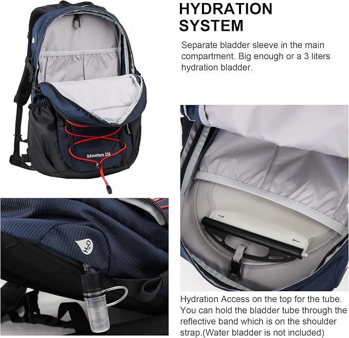 MOUNTAINTOP Hiking Backpack, 25L Camping Backpack, Men Women Hiking Daypack - Image 5