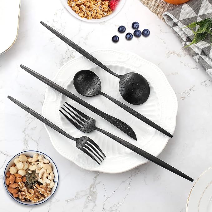 Silverware Set for 8, IBIILII JEFF 40 Pieces Stainless Steel Flatware Set，Matte - Image 3