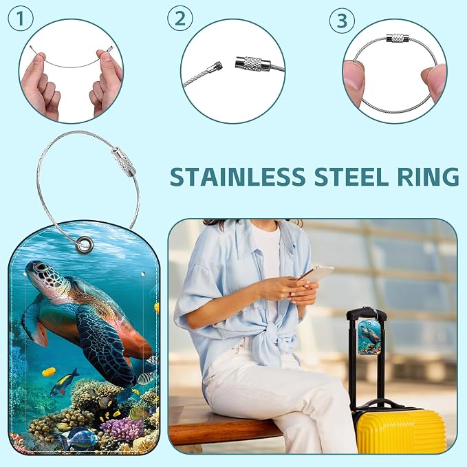 Hawaiian Sea Turtle Luggage Tag - Image 3