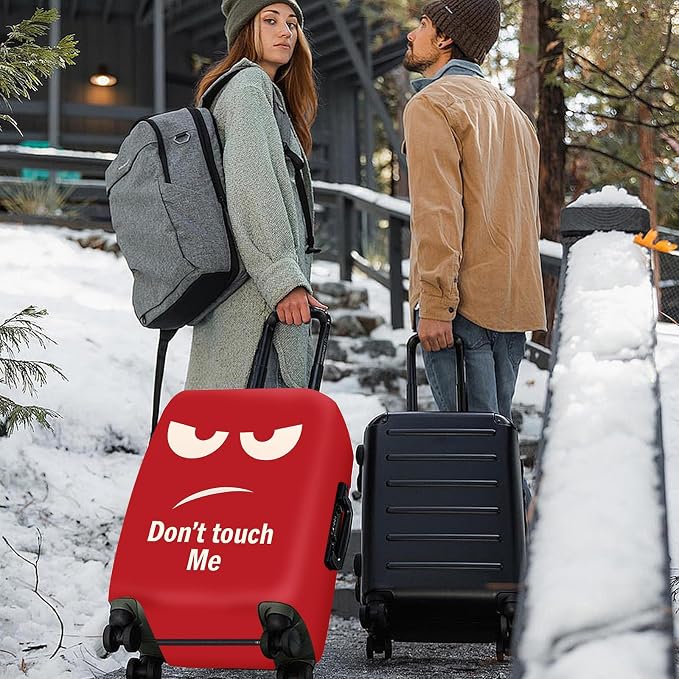 ANNA QUEEN Funny Luggage Cover, Don't Touch Me Red Face Design, Stretchable - Image 2