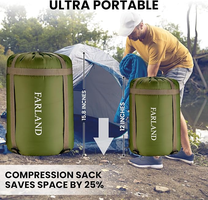 FARLAND Sleeping Bags 30℉ for Adults Teens Kids - Image 5